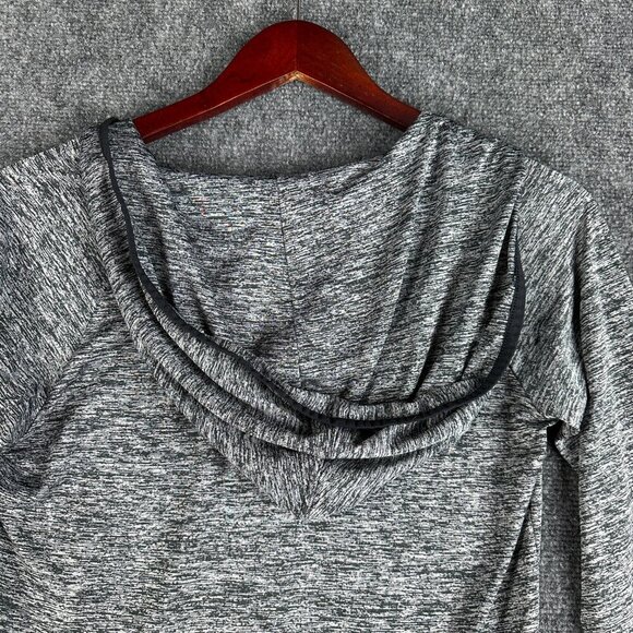 Under Armour Hoodie Womens Small Tech Long Sleeve Henley Gray V Neck Pullover - Picture 7 of 7